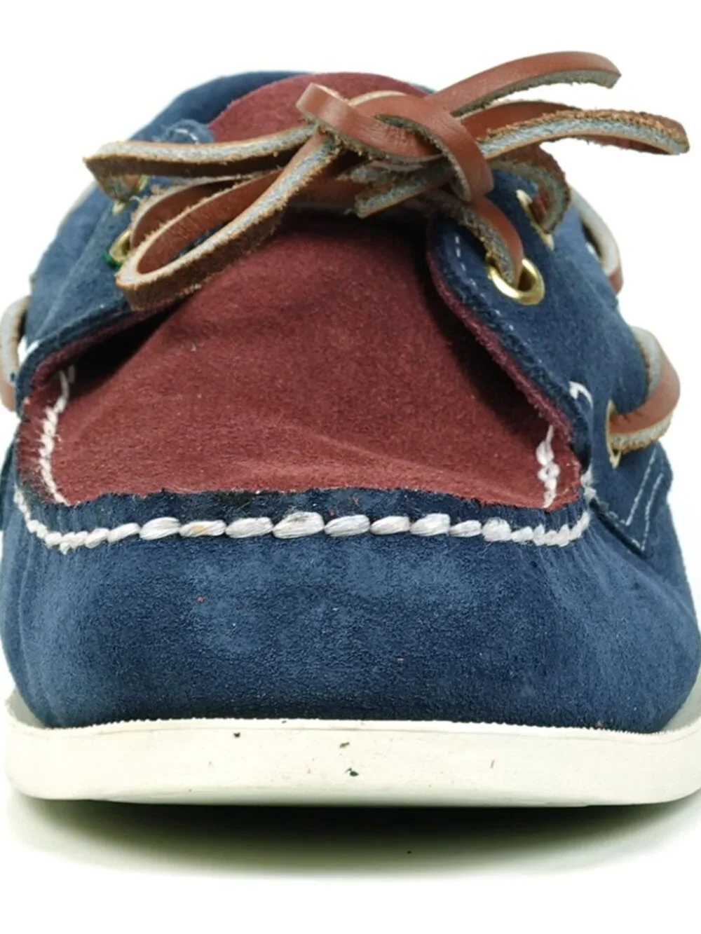 FI-6512-S Navy Burgundy Genuine Suede Lace up Boat Shoes Fiesso by Aurelio Garci